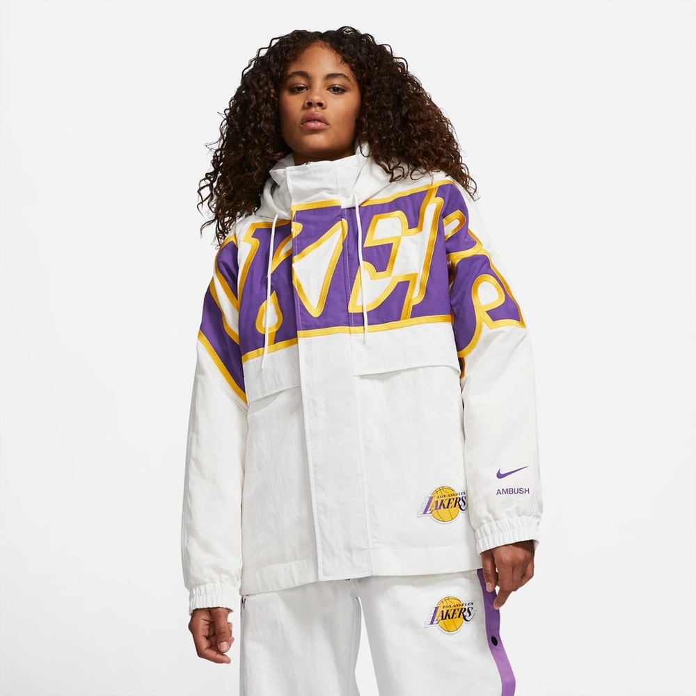 Nike x Ambush NBA Collection Lakers Jacket White Purple Gold Limited Edition - Picture 2 of 9